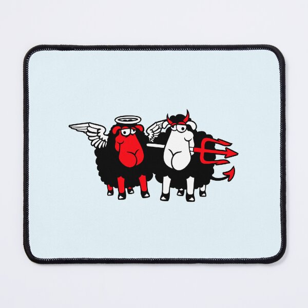 Item preview, 2 Sheep Angel Devil Satan Hell Evil Heaven Good designed and sold by shirt-o-mat.
