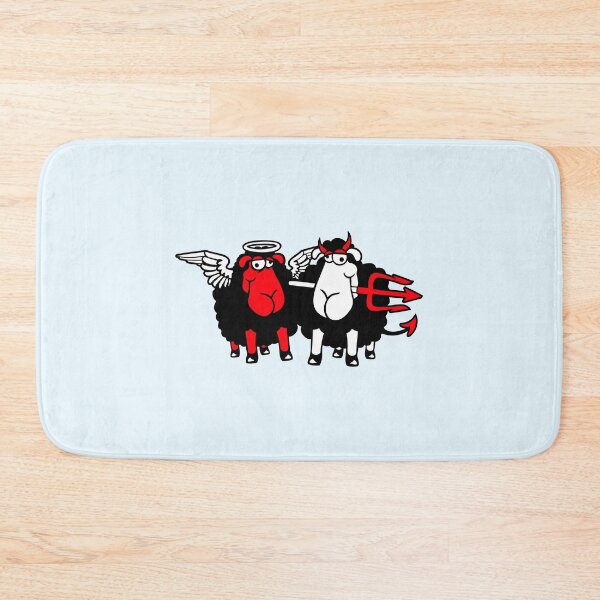 Item preview, 2 Sheep Angel Devil Satan Hell Evil Heaven Good designed and sold by shirt-o-mat.