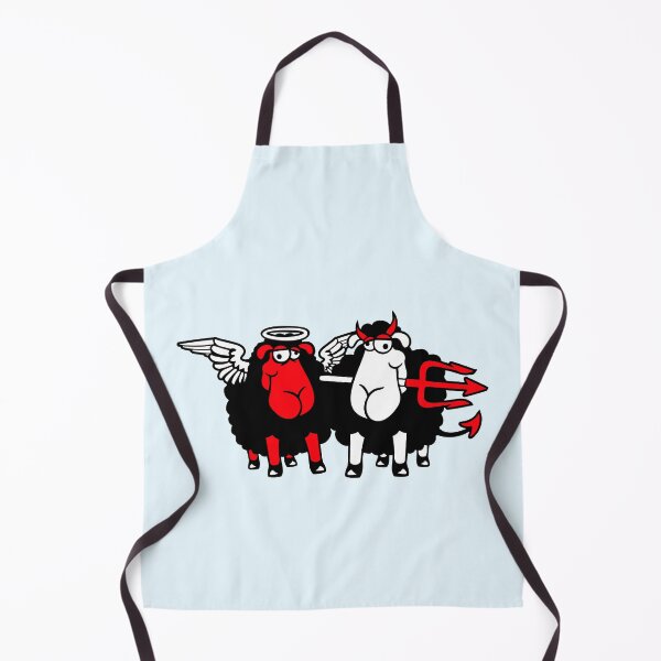 Item preview, 2 Sheep Angel Devil Satan Hell Evil Heaven Good designed and sold by shirt-o-mat.
