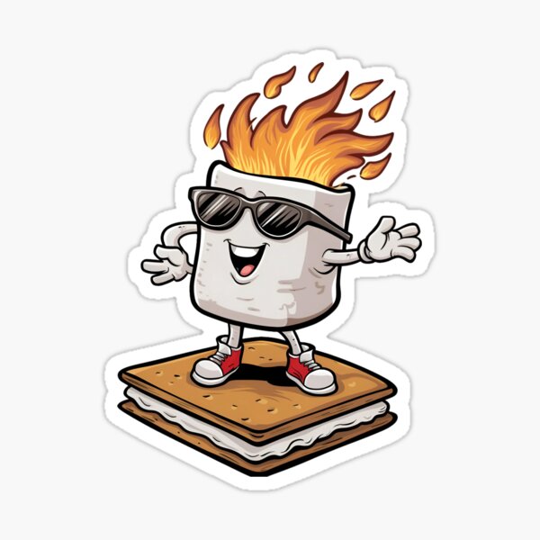 Let's Get Toasted Marshmallow Camp Fire Decal Sticker - 5.5x5 Inch Vinyl For Cars Laptop