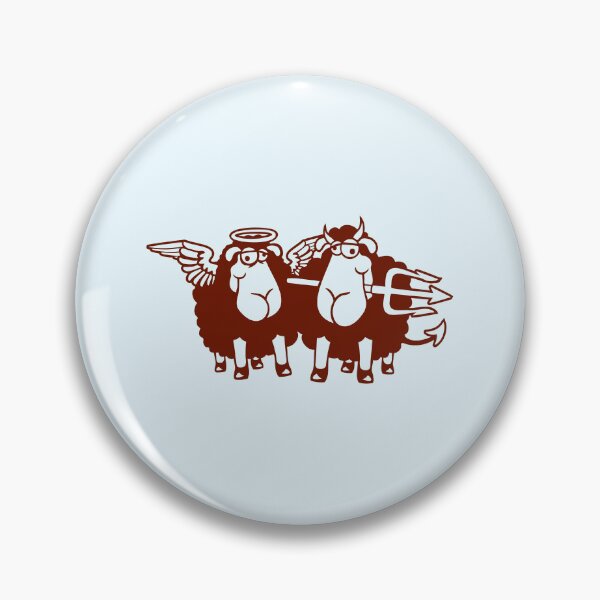 Item preview, 2 Sheep Angel Devil Satan Hell Evil Heaven Good designed and sold by shirt-o-mat.