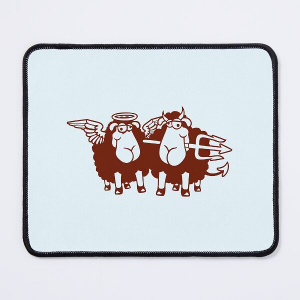 Item preview, 2 Sheep Angel Devil Satan Hell Evil Heaven Good designed and sold by shirt-o-mat.