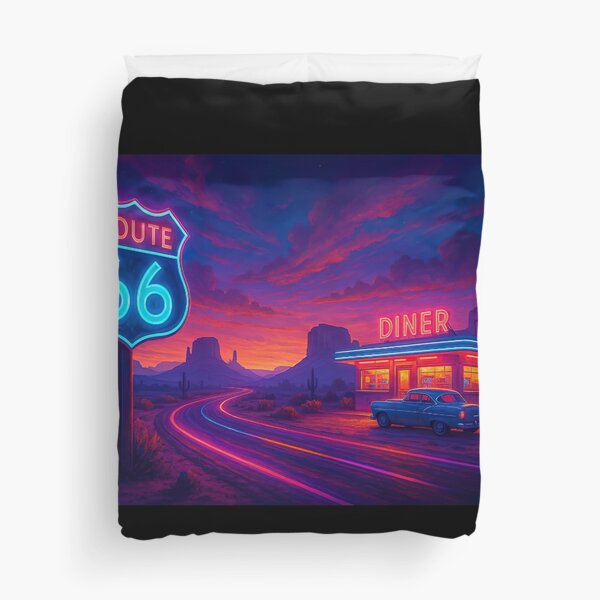 Item preview, Route 66 Retro Neon Dreams Lights South West Landscape designed and sold by 90snerd.