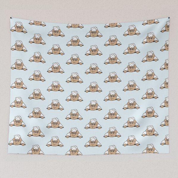 Item preview, Sheep Tired Bored Behind Fence Wall Sign Looking designed and sold by shirt-o-mat.