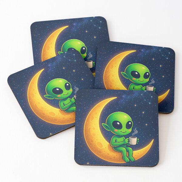 Item preview, Alien Coffee Break on the Crescent Moon designed and sold by Majd-makansi.