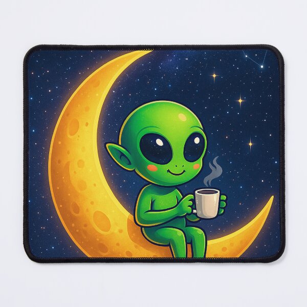 Item preview, Alien Coffee Break on the Crescent Moon designed and sold by Majd-makansi.