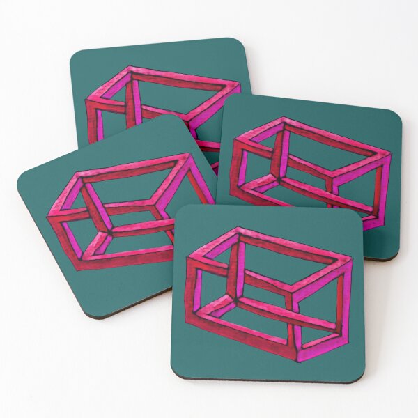 Item preview, Impossible illusion in pink, red and petrol designed and sold by Vision Illustrated.
