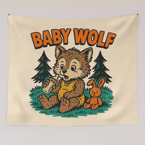 Item preview, Retro Baby Wolf Bottle Buddy designed and sold by zzz888.