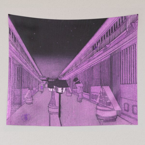 Item preview,  Main Street of the Yoshiwara on a Starlight Night  Utagawa Kunisada II Japanese Purple designed and sold by pelagio.