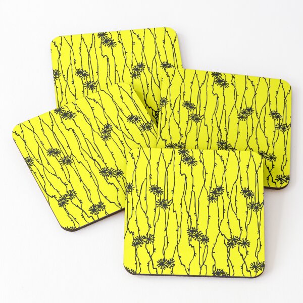 Item preview, Japanese Flower Stem Pattern from the Edo Period on YELLOW default background #FFFF00 designed and sold by pelagio.
