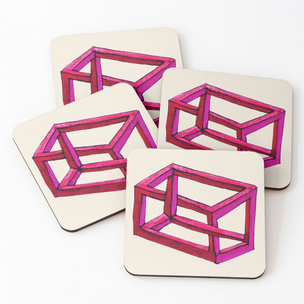 Item preview, Impossible illusion in pink, red and sand colors designed and sold by Vision Illustrated.