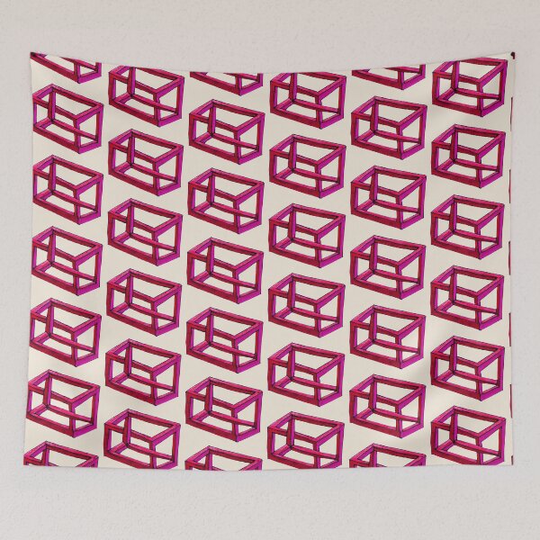 Item preview, Impossible illusion in pink, red and sand colors designed and sold by Vision Illustrated.