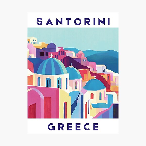 Item preview, Santorini, Greece - Aegean Glow designed and sold by WanderingPrints.