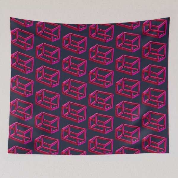Item preview, Impossible illusion in pink, red and midnight blue designed and sold by Vision Illustrated.