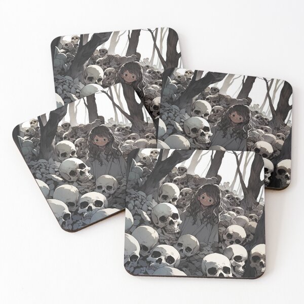 Item preview, Anime Girl in Haunted Forest of Skulls designed and sold by bubblegoth.