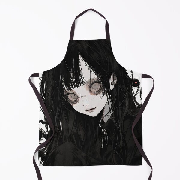 Item preview, Creepy Anime Girl with Hollow Eyes in Black designed and sold by bubblegoth.