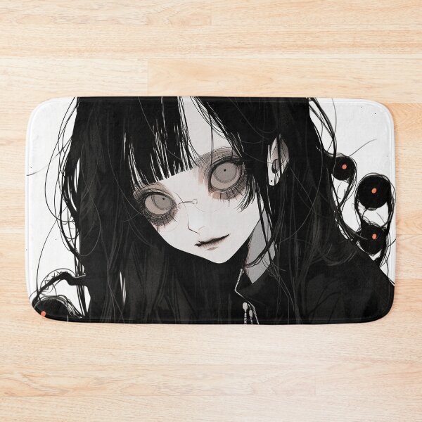 Item preview, Creepy Anime Girl with Hollow Eyes in Black designed and sold by bubblegoth.