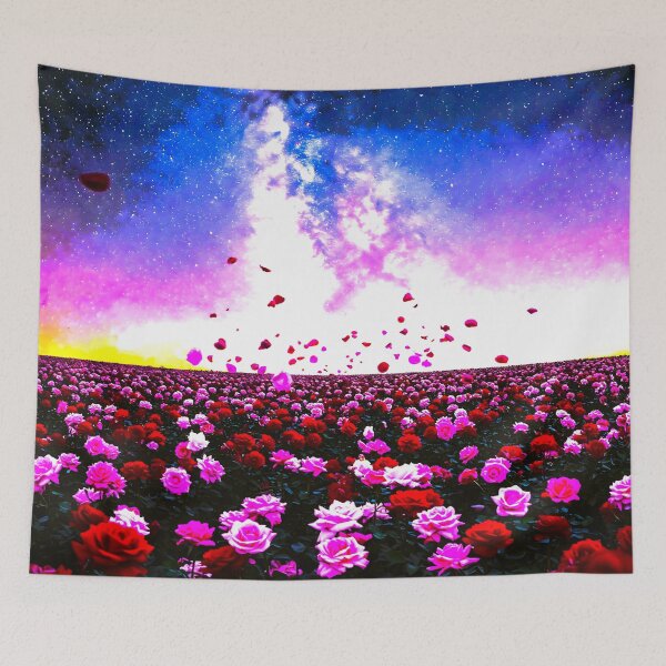 Item preview, Enchanting Rose Garden Under a Breathtaking Milky Way sky designed and sold by Fantabulous.