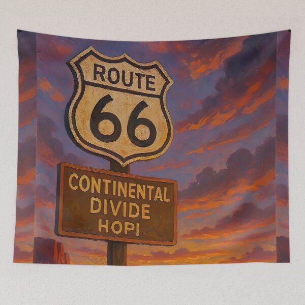 Item preview, Retro Vintage Route 66 Continental Divide Hopi Sunsets New Mexico Mother Road designed and sold by 90snerd.