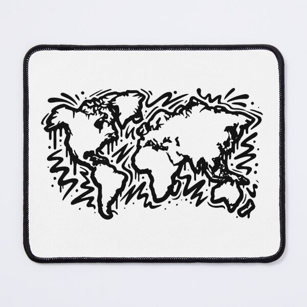 Item preview, Street Atlas – Monochrome Graffiti World Map designed and sold by TZN Wear.