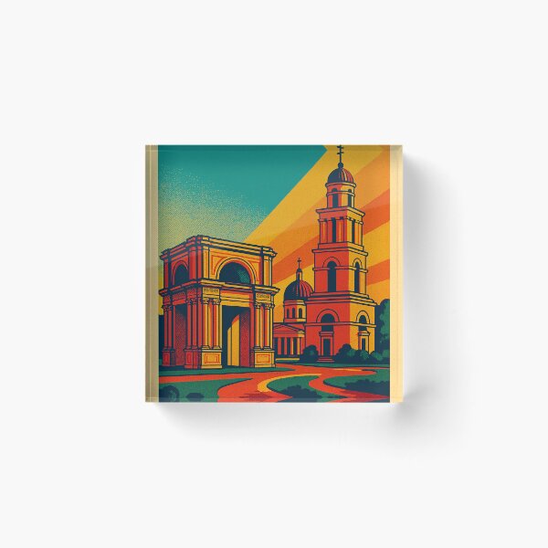 Item preview, Chișinău in Retro Pop Art Style | Vibrant Moldova Travel Vibes | Colorful Cityscape with Vintage Aesthetic | Funky Pop Art Design of Eastern Europe designed and sold by PaintedPixels01.