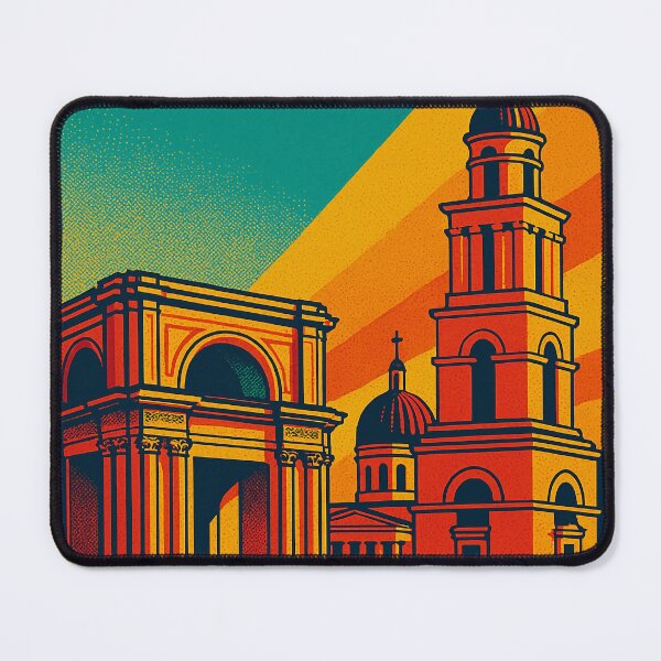 Item preview, Chișinău in Retro Pop Art Style | Vibrant Moldova Travel Vibes | Colorful Cityscape with Vintage Aesthetic | Funky Pop Art Design of Eastern Europe designed and sold by PaintedPixels01.