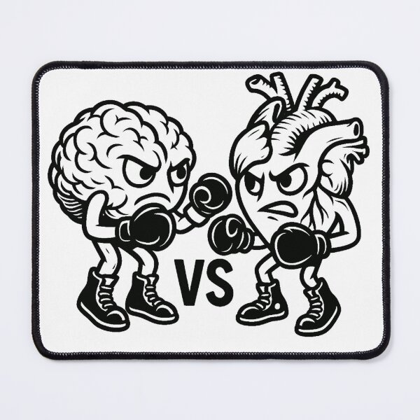Item preview, Mind vs. Heart – Monochrome Emotional Duel designed and sold by TZN Wear.