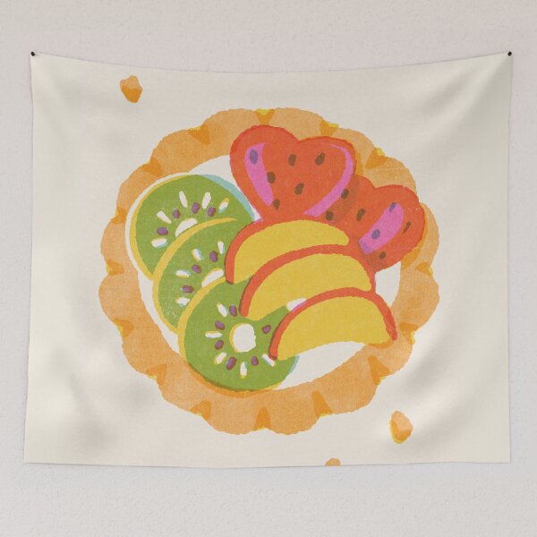 Item preview, Fruit Tart Riso Print designed and sold by Midnight Coffee.