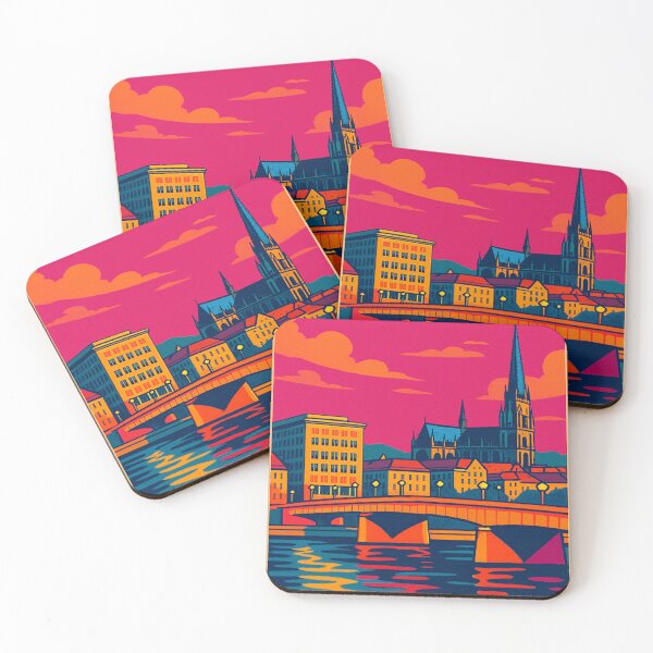 Item preview, Linz in Retro Pop Art Style | Colorful Austria Travel Vibes | Vintage-Inspired Cityscape of Linz | Bold Digital Art with Pop Culture Flair | Funky European Poster with Linz designed and sold by PaintedPixels01.