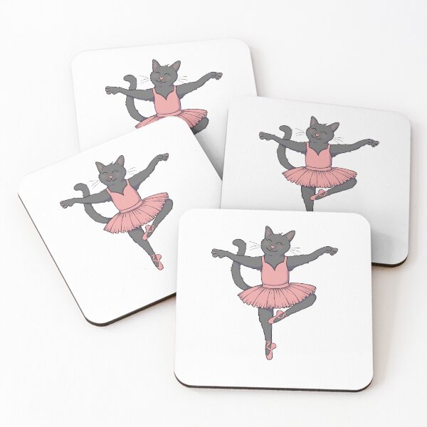 Item preview, Ballet Cat Sticker – Cute Dancing Kitty in Pink Tutu for Ballet & Cat Lovers designed and sold by 3STELLISTRATION.