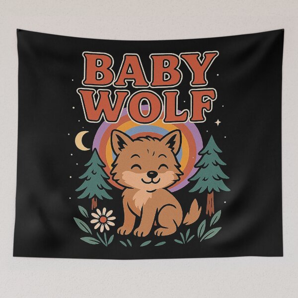 Item preview, Cute Baby Wolf Rainbow Dream designed and sold by zzz888.