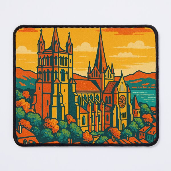 Item preview, Lausanne in Retro Pop Art Style | Colorful Switzerland Travel Poster | Vibrant Digital Art of Lausanne Landmarks | Bold Urban Design of Swiss City designed and sold by PaintedPixels01.