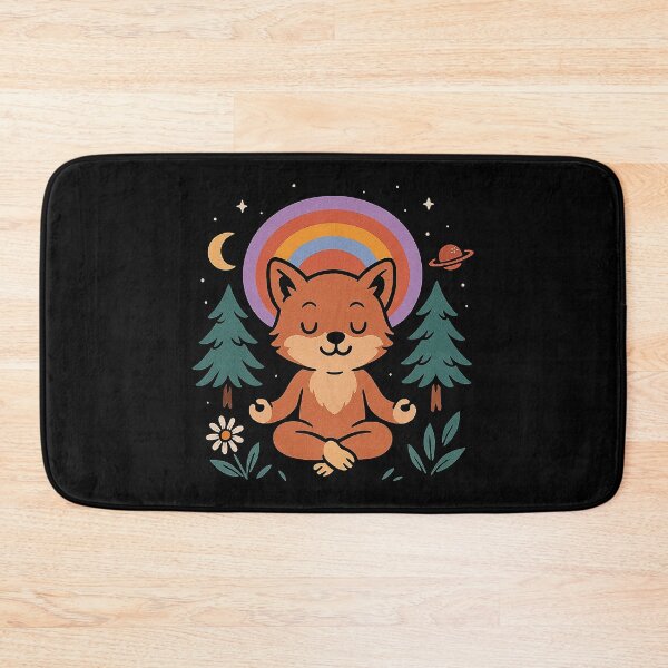 Item preview, Serene Fox Meditation Under Rainbow Sky designed and sold by zzz888.