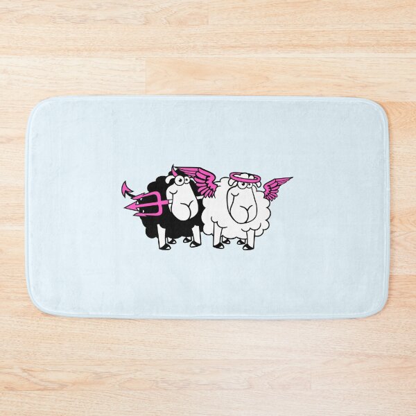 Item preview, 2 Sheep Angel Devil Satan Hell Evil Heaven Good designed and sold by shirt-o-mat.