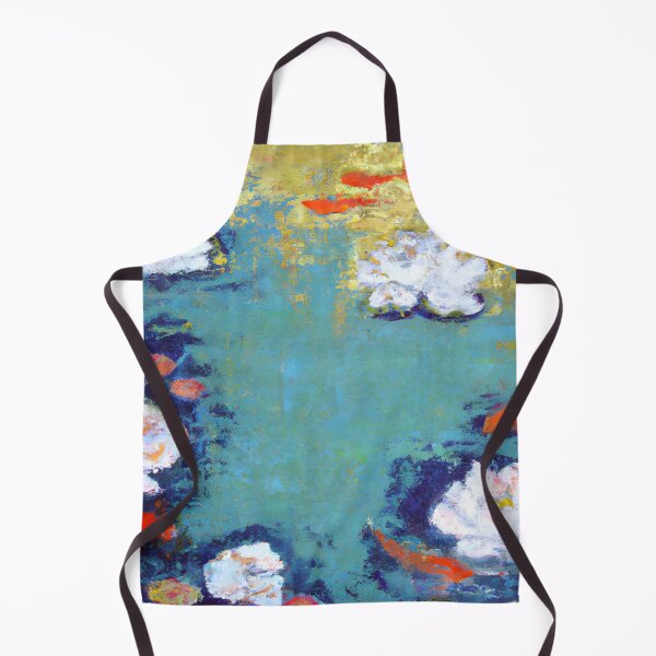 Item preview, Koi Fish Landscape Painting Waterlilies designed and sold by druidwolfart.