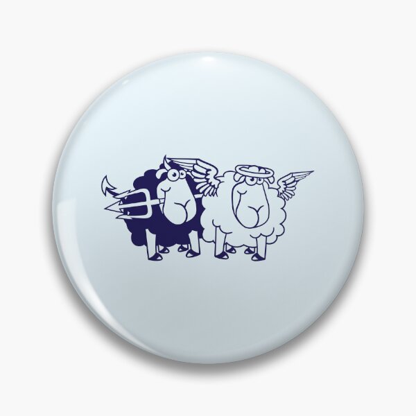 Item preview, 2 Sheep Angel Devil Satan Hell Evil Heaven Good designed and sold by shirt-o-mat.