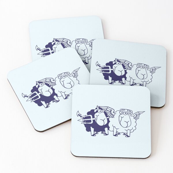 Item preview, 2 Sheep Angel Devil Satan Hell Evil Heaven Good designed and sold by shirt-o-mat.