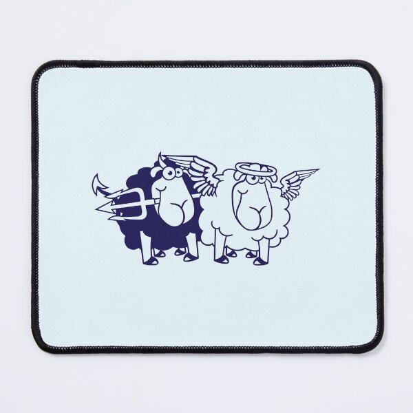 Item preview, 2 Sheep Angel Devil Satan Hell Evil Heaven Good designed and sold by shirt-o-mat.