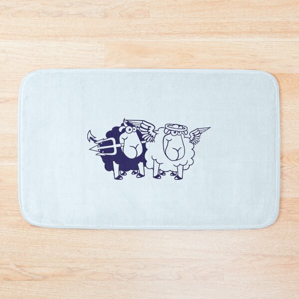 Item preview, 2 Sheep Angel Devil Satan Hell Evil Heaven Good designed and sold by shirt-o-mat.