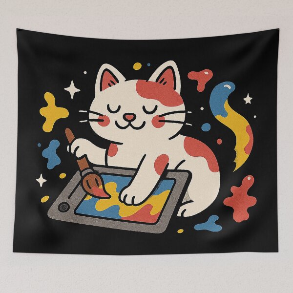Item preview, Purrfectly Creative Digital Art Cat designed and sold by zzz888.