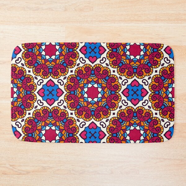 Item preview, Mexican Tile Design Art In Blue And Cherry designed and sold by DEC02.