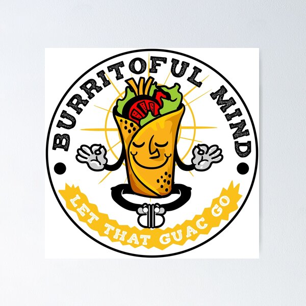 Item preview, Let That Guac Go – Funny Meditating Burrito T-Shirt designed and sold by AdyKurniawan.