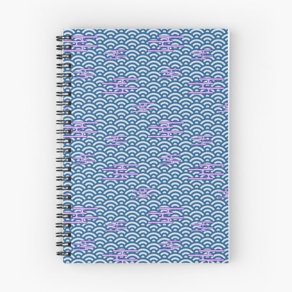 Item preview, Japanese Clouds on Waves - Blue with Lavender designed and sold by Sarinilli.
