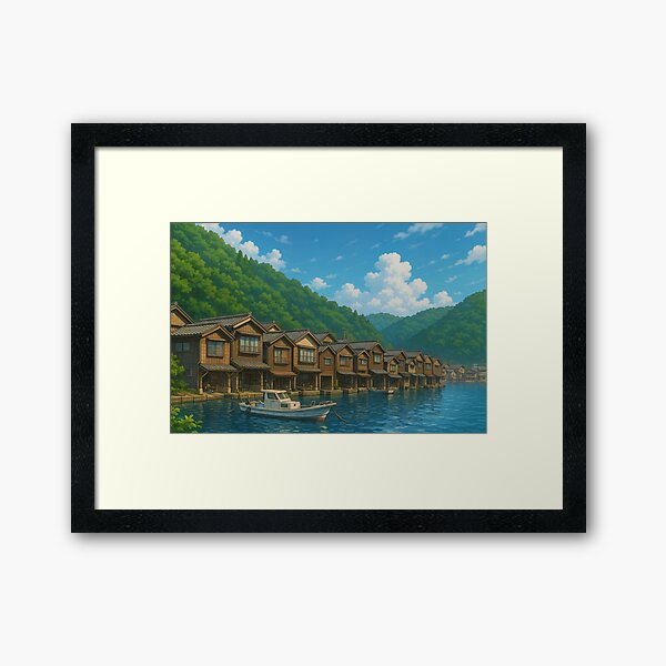 Item preview, Funaya Boathouse at Ine Kyoto designed and sold by Takeda-art.