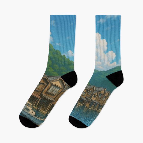 Item preview, Funaya Boathouse at Ine Kyoto designed and sold by Takeda-art.