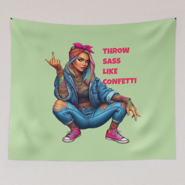 Item preview, Throw Sass Like Confetti - Rebellious Tattoo Girl designed and sold by Vicky021.