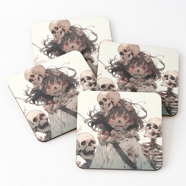 Item preview, Anime Girl in Skeleton Wreath designed and sold by bubblegoth.