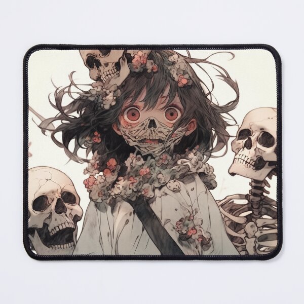 Item preview, Anime Girl in Skeleton Wreath designed and sold by bubblegoth.