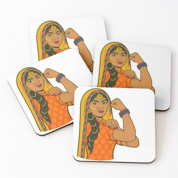 Item preview, Main Hoon Na Desi Rosie the riveter bride designed and sold by Saffronh Studio.