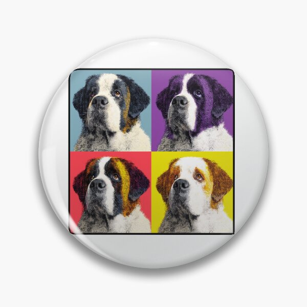 Item preview, Saint Bernard Dog Andy Warhol Style Pop Art designed and sold by TheAnimalZ00.